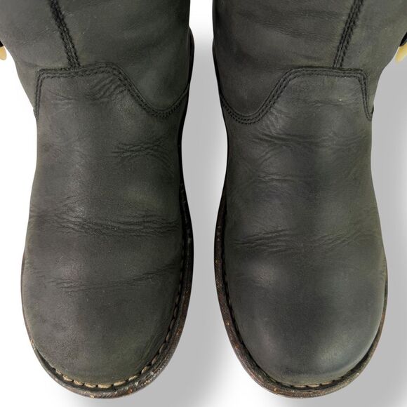 UGG Australia 5156 Vintage Y2K Black Leather Toggle Shearling Boots Women’s 8 - Picture 9 of 12